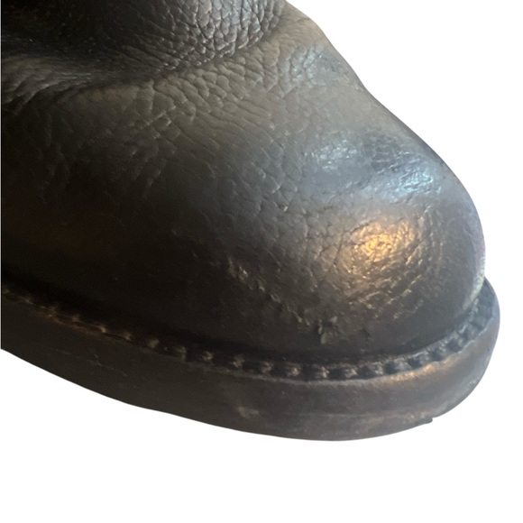 Tory Burch Black Leather Riding Boots Gold Logo Buckle Womens Size 8M - Picture 10 of 12